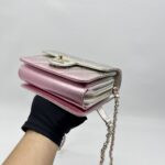 Chanel Mini Flap Bag Iridescent Pink Silver GHW