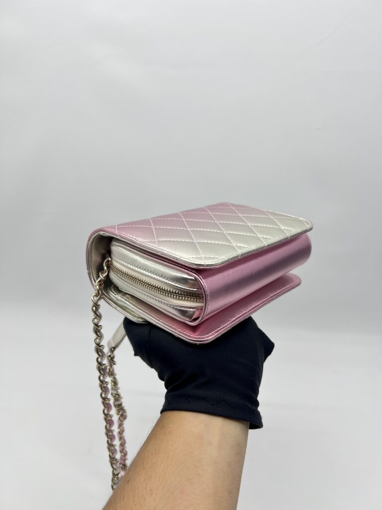 Chanel Mini Flap Bag Iridescent Pink Silver GHW