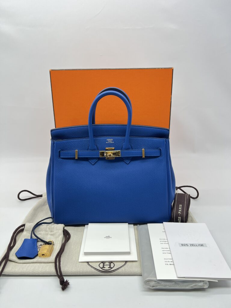 Hermes Birkin 25 Togo Bleu Zellige Gold Hardware