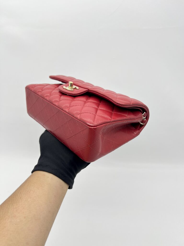 Chanel Classic Small D Flap Caviar Red GHW