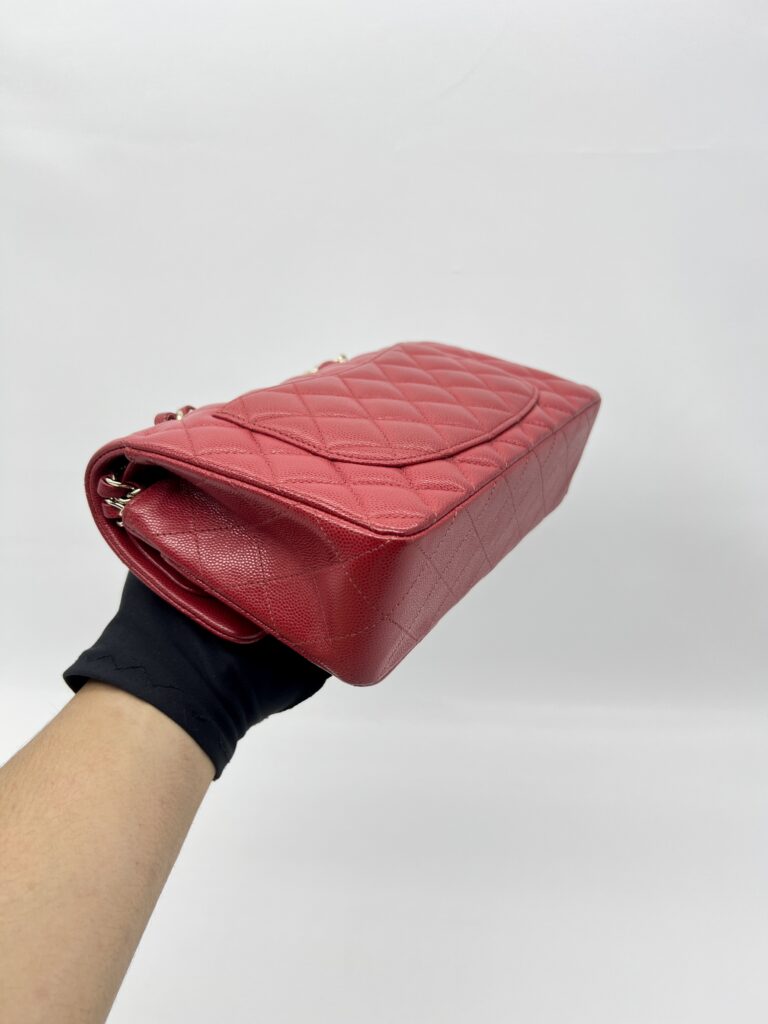 Chanel Classic Small D Flap Caviar Red GHW