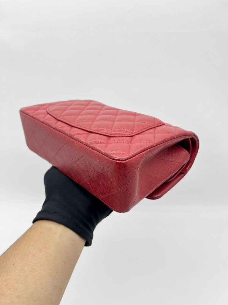 Chanel Classic Small D Flap Caviar Red GHW