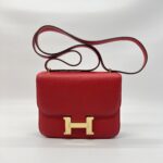 Hermes Constance 18 Evercolor Rouge De Coeur/Rouge VIF PBHW