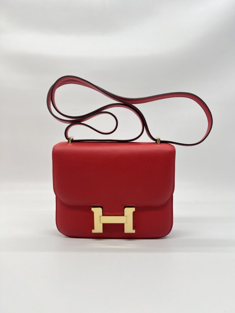 Hermes Constance 18 Evercolor Rouge De Coeur/Rouge VIF PBHW
