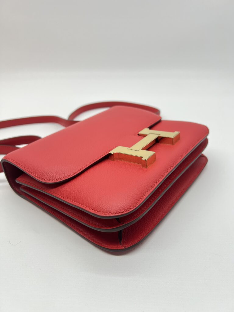 Hermes Constance 18 Evercolor Rouge De Coeur/Rouge VIF PBHW