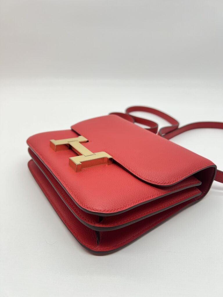 Hermes Constance 18 Evercolor Rouge De Coeur/Rouge VIF PBHW