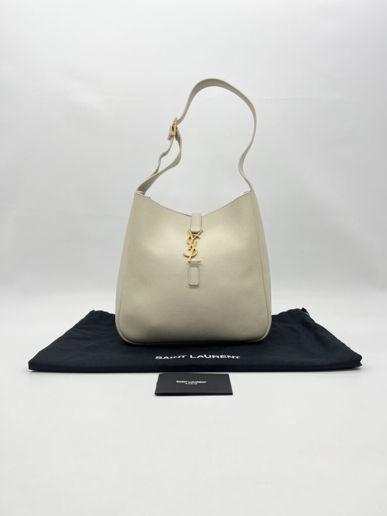 Saint Laurent Hobo LE 5 A 7 Supple Small Ivory GHW