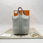 Hermes Picotin 18 Clemence Bleu Pale GHW