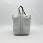 Hermes Picotin 18 Clemence Bleu Pale GHW