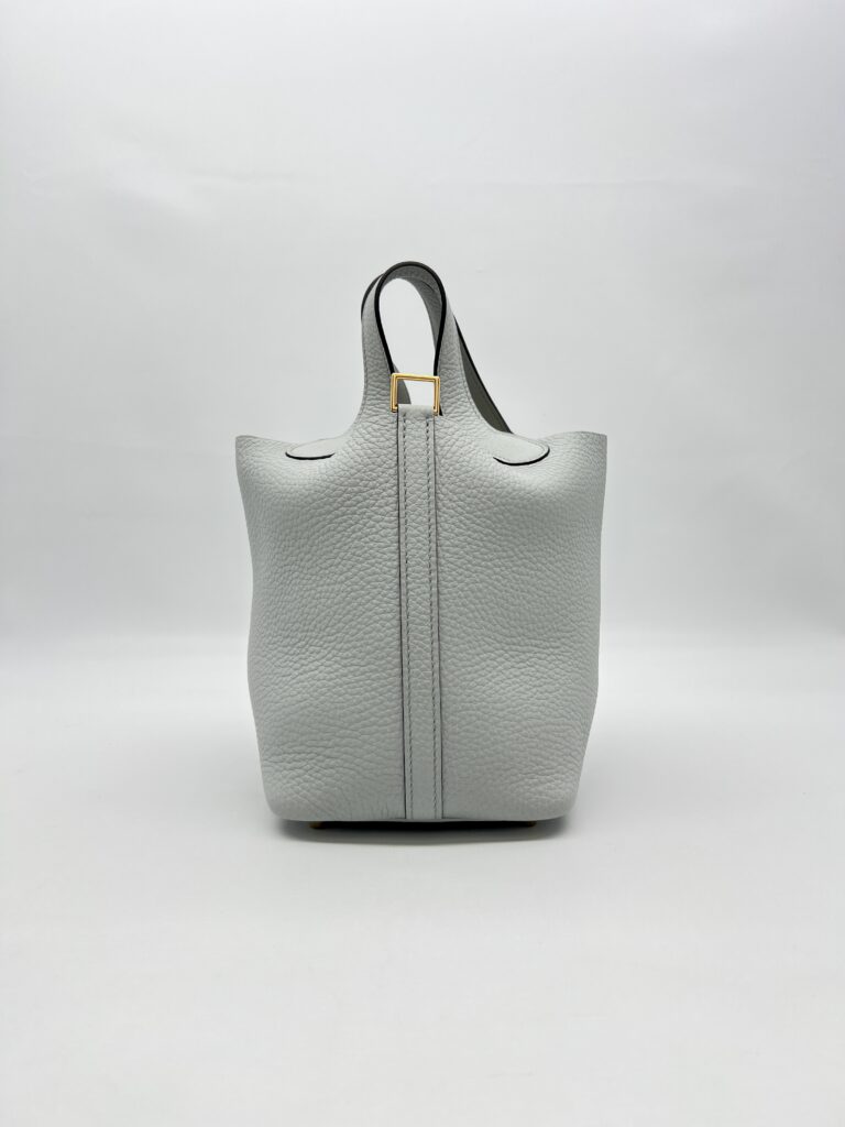 Hermes Picotin 18 Clemence Bleu Pale GHW