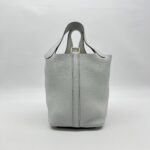 Hermes Picotin 18 Clemence Bleu Pale GHW