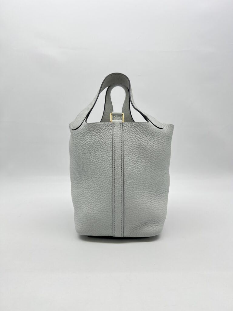 Hermes Picotin 18 Clemence Bleu Pale GHW