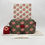 Gucci Apple Camera Bag Canvas Supreme Red GHW