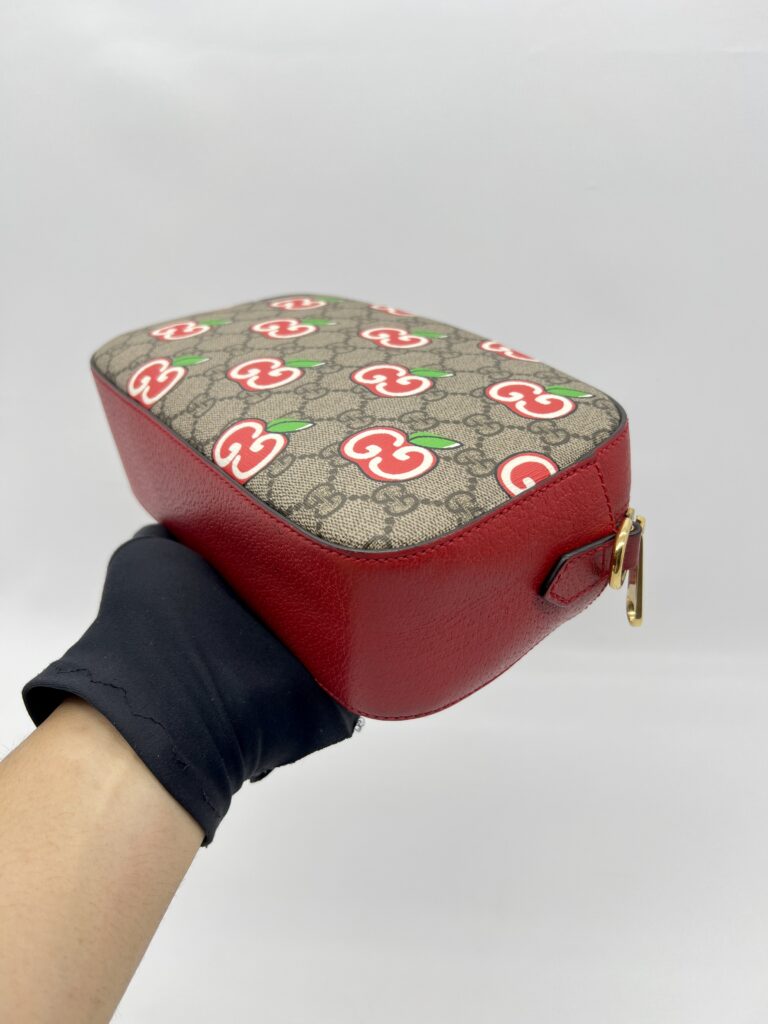 Gucci Apple Camera Bag Canvas Supreme Red GHW