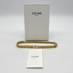 Celine Triomphe Gourmette Necklace Gold