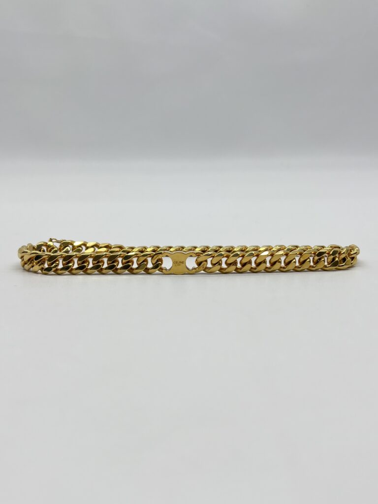 Celine Triomphe Gourmette Necklace Gold