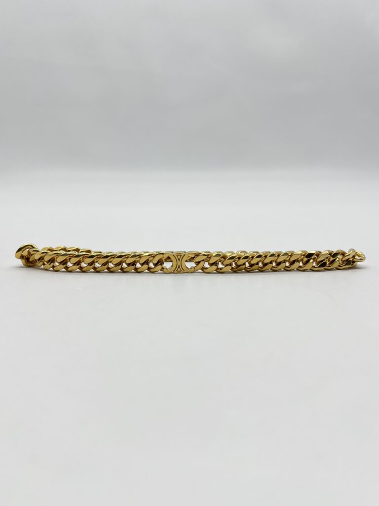 Celine Triomphe Gourmette Necklace Gold