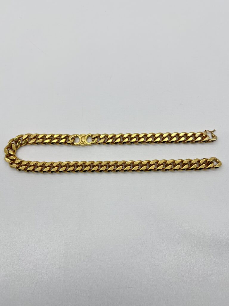 Celine Triomphe Gourmette Necklace Gold