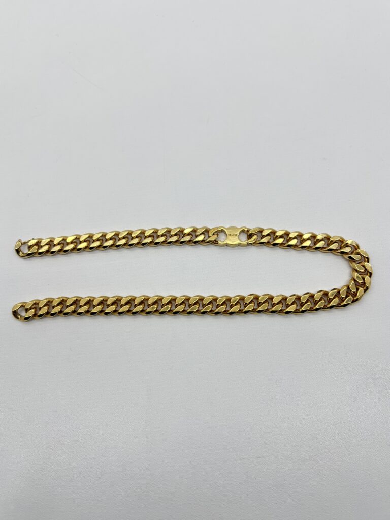 Celine Triomphe Gourmette Necklace Gold
