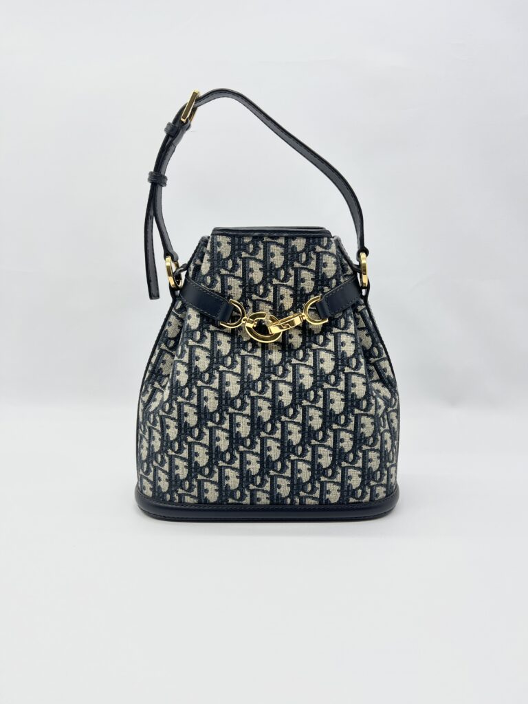 Dior Medium C’est Bag Canvas Blue Oblique GHW