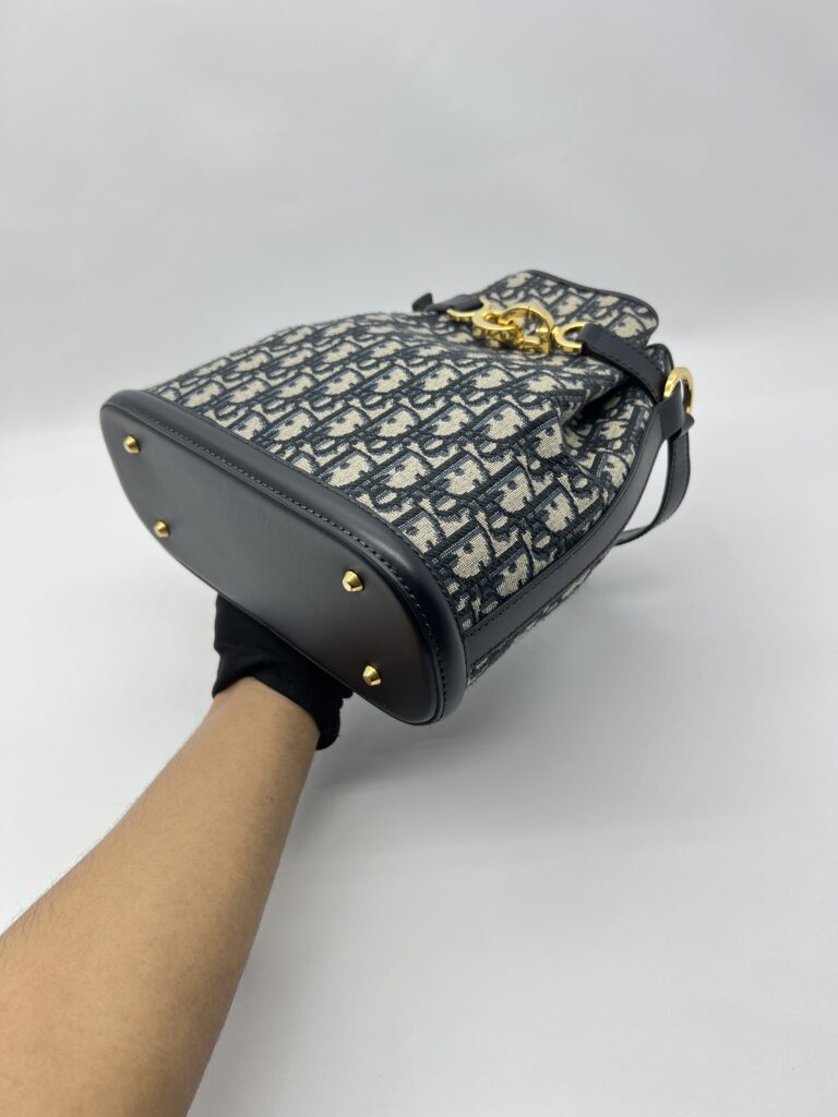 Dior Medium C’est Bag Canvas Blue Oblique GHW