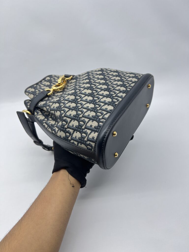 Dior Medium C’est Bag Canvas Blue Oblique GHW