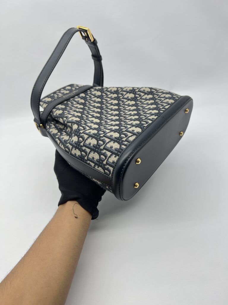 Dior Medium C’est Bag Canvas Blue Oblique GHW