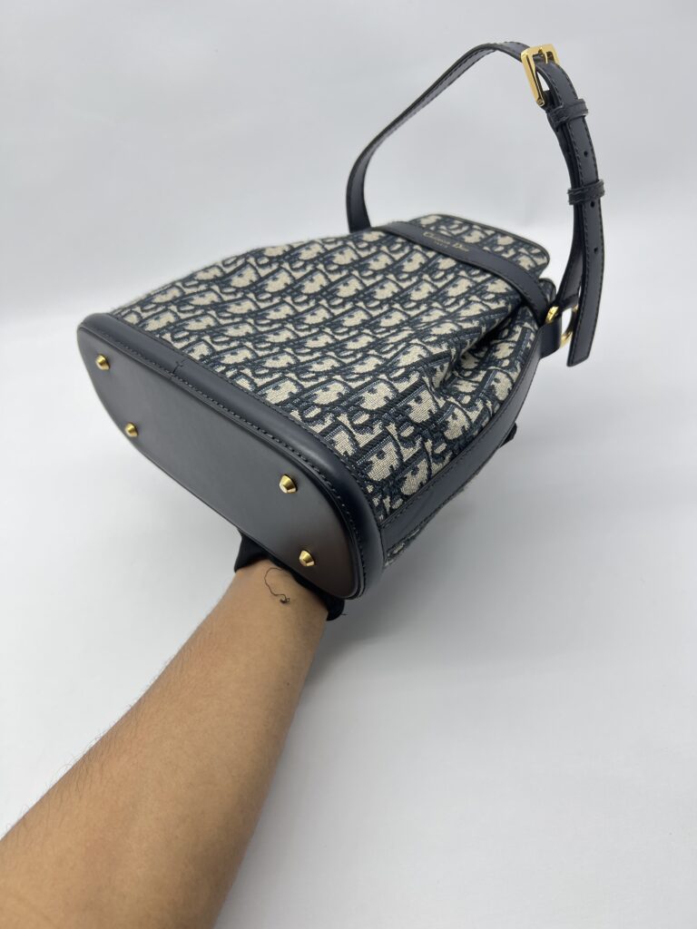 Dior Medium C’est Bag Canvas Blue Oblique GHW