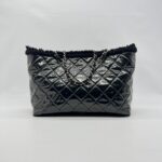 Chanel Funny Tweed Tote Transparent Vinyl Fur Black SHW