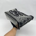 Chanel Funny Tweed Tote Transparent Vinyl Fur Black SHW