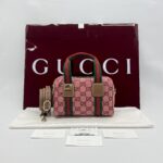 Gucci Mini Boston Bag GG Canvas Pink Brown