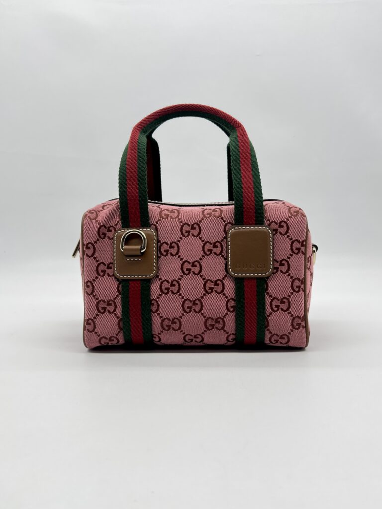 Gucci Mini Boston Bag GG Canvas Pink Brown