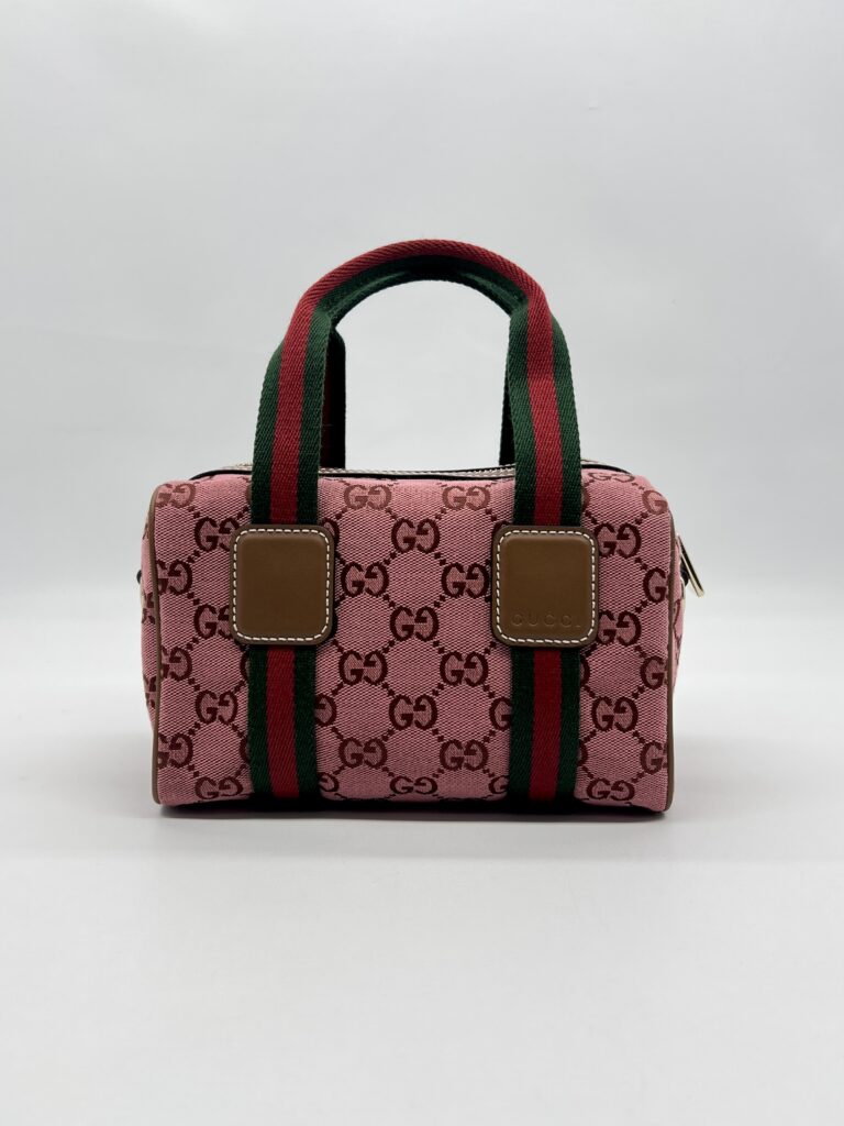 Gucci Mini Boston Bag GG Canvas Pink Brown