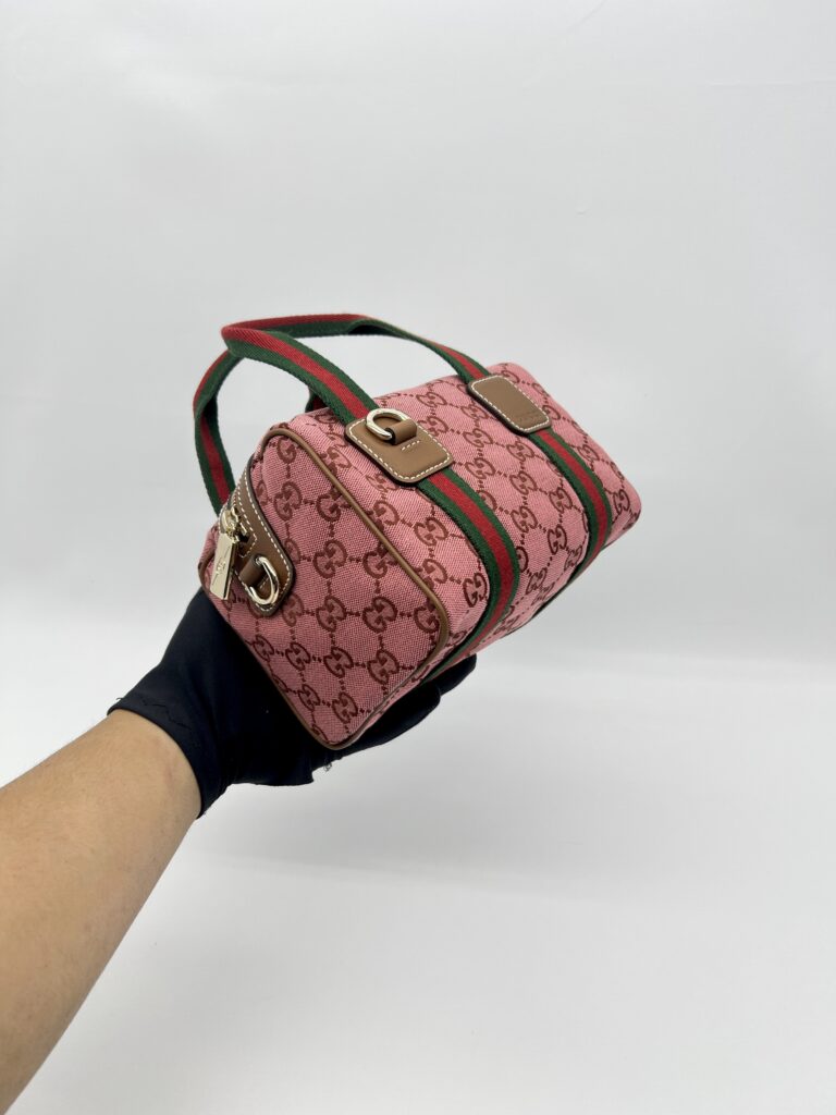 Gucci Mini Boston Bag GG Canvas Pink Brown