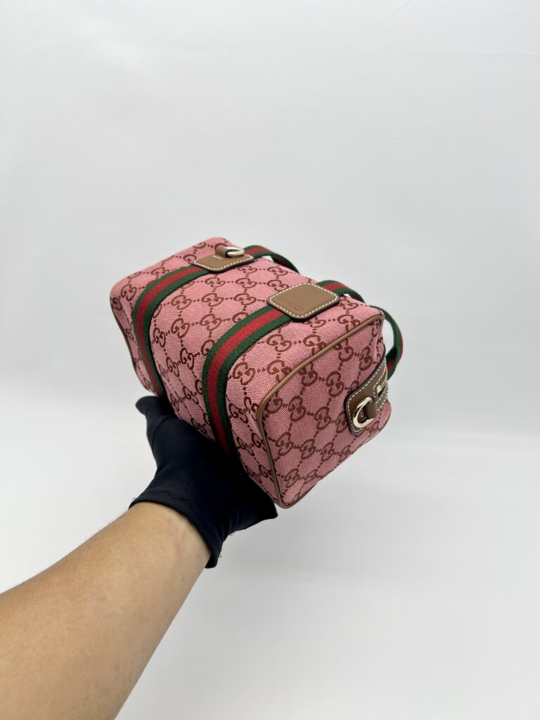 Gucci Mini Boston Bag GG Canvas Pink Brown