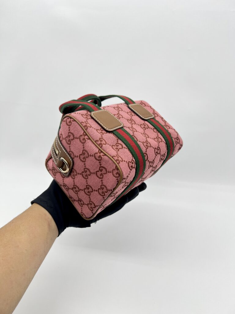 Gucci Mini Boston Bag GG Canvas Pink Brown