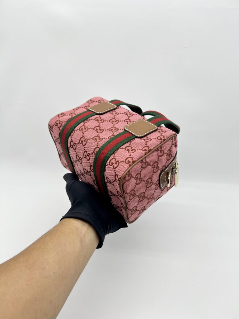 Gucci Mini Boston Bag GG Canvas Pink Brown