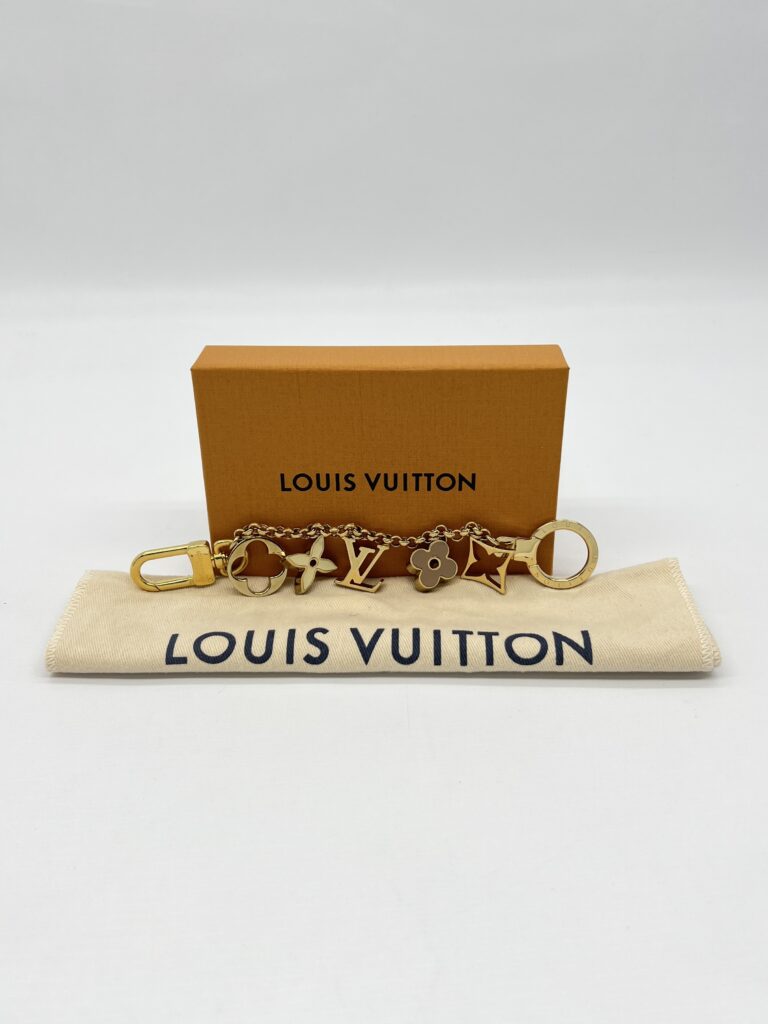 Louis Vuitton Fleur De Monogram Bag Charm Chain Gold
