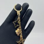 Louis Vuitton Fleur De Monogram Bag Charm Chain Gold