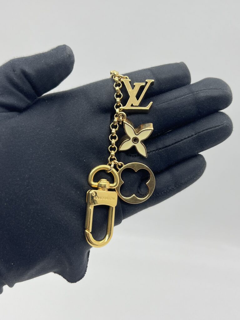 Louis Vuitton Fleur De Monogram Bag Charm Chain Gold