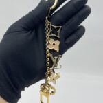 Louis Vuitton Fleur De Monogram Bag Charm Chain Gold