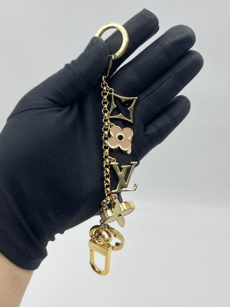 Louis Vuitton Fleur De Monogram Bag Charm Chain Gold