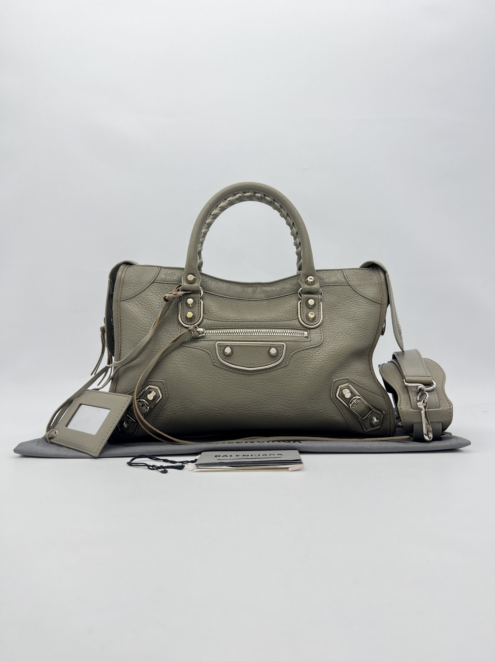 Balenciaga Small City Edge Mink Grey SHW