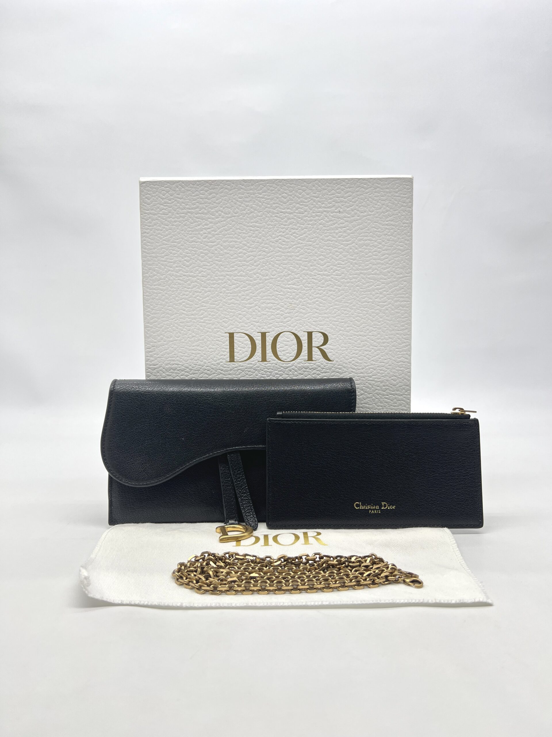 Dior Saddle Chain WOC Black GHW