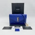Saint Laurent WOC 19 Grained Blue GHW