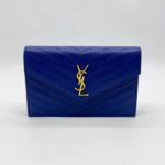 Saint Laurent WOC 19 Grained Blue GHW