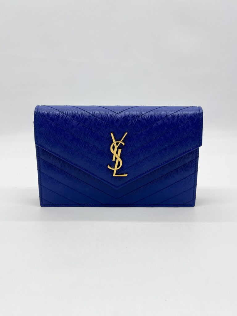 Saint Laurent WOC 19 Grained Blue GHW