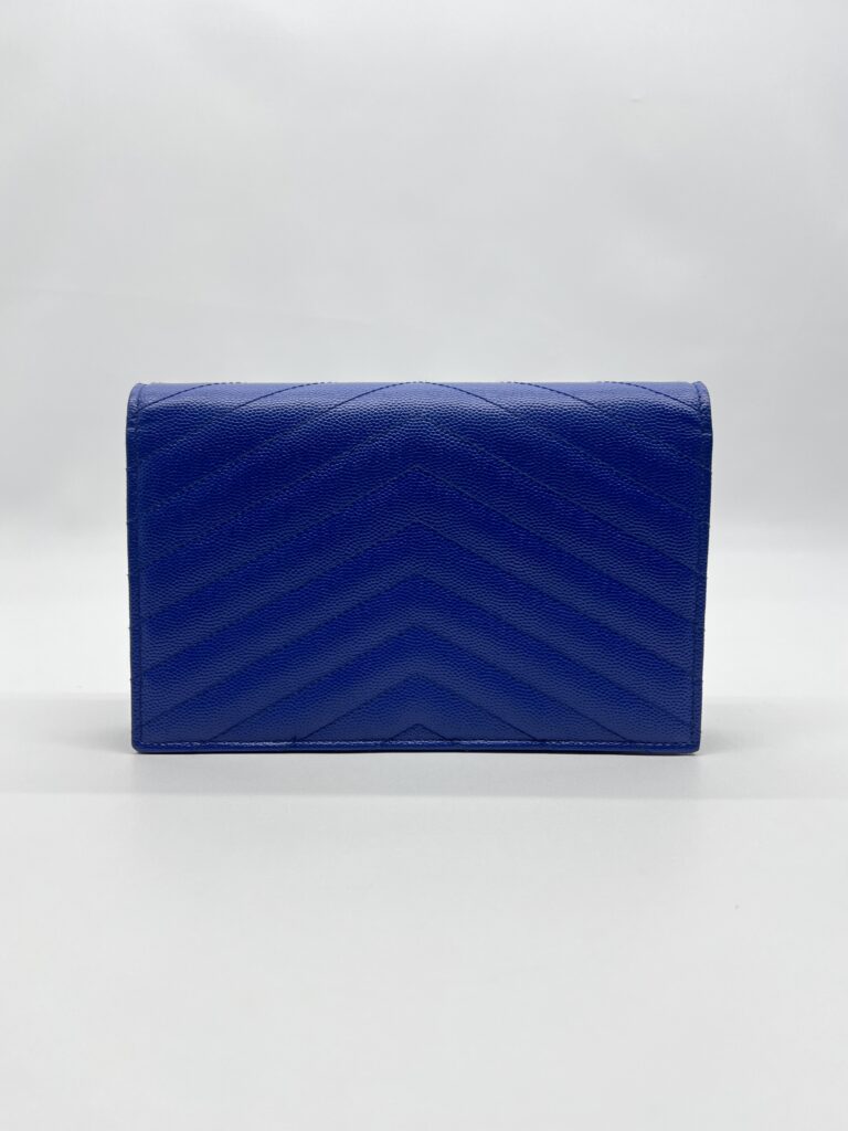 Saint Laurent WOC 19 Grained Blue GHW