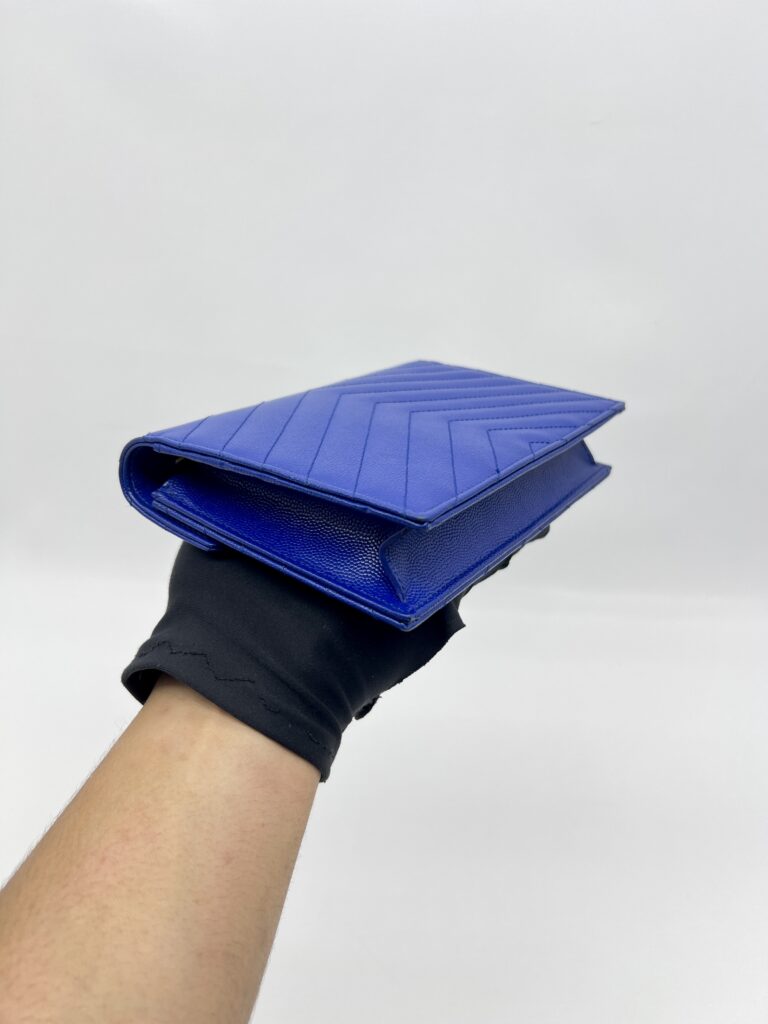 Saint Laurent WOC 19 Grained Blue GHW