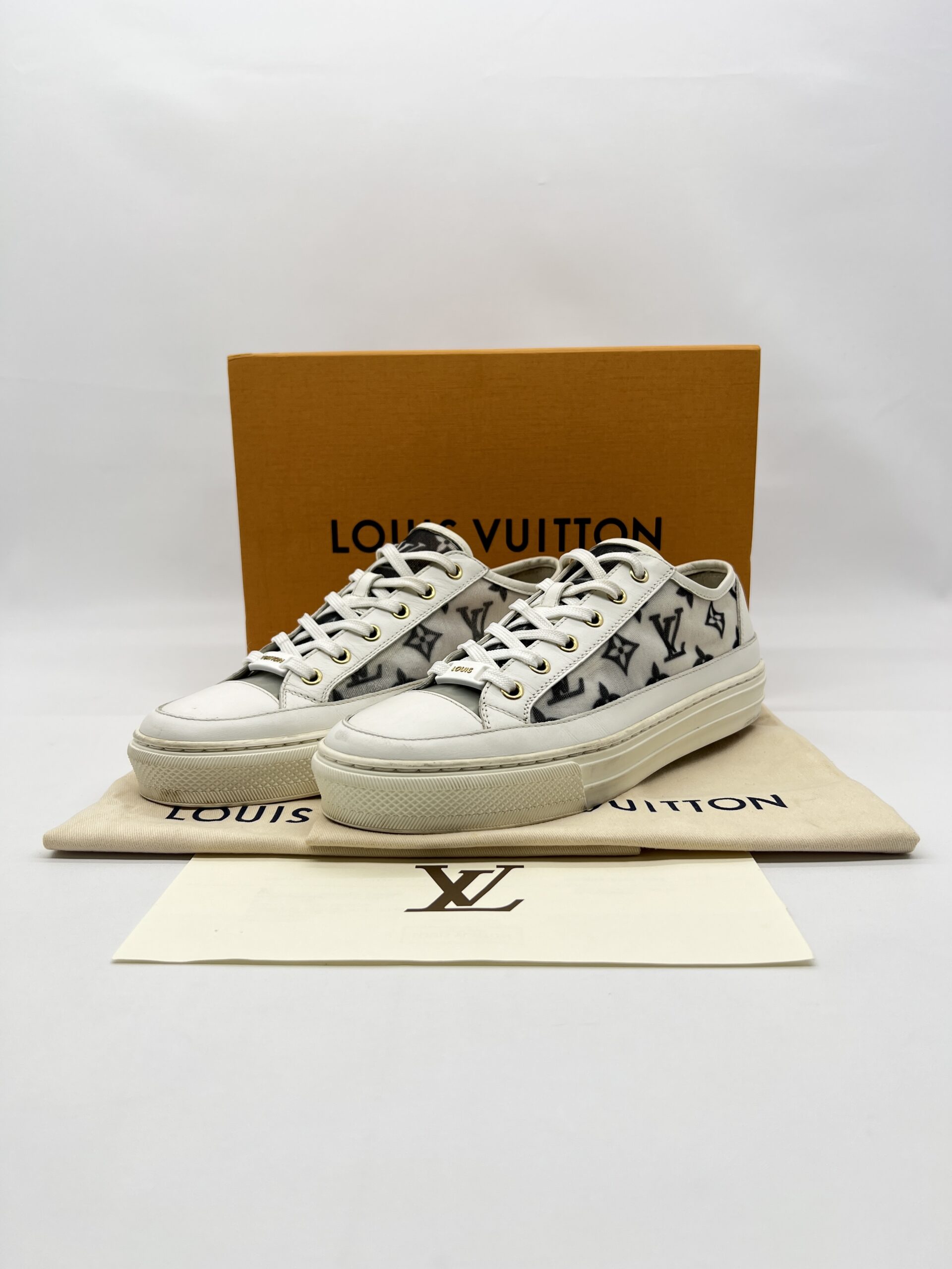 Louis Vuitton Stellar Low Top Sneakers Monogram Mesh White Black